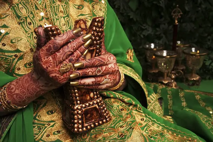 Hindu bride with mehndi